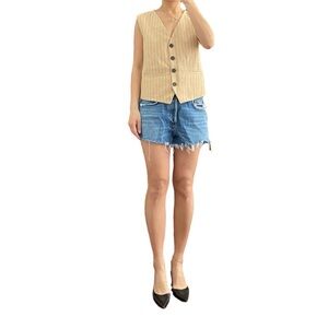 Agolde Women’s Parker Distressed Organic Denim Shorts Size 28”